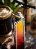 Soleil - Kaléidoscope prisme de verre XL, vitrail jaune orangé